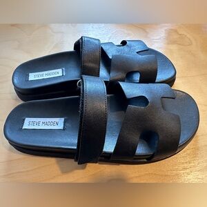 Never Worn Steve Madden Black Leather Sandals